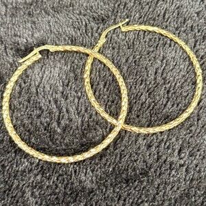 Hoop Earrings 14K Yellow Gold 50mm